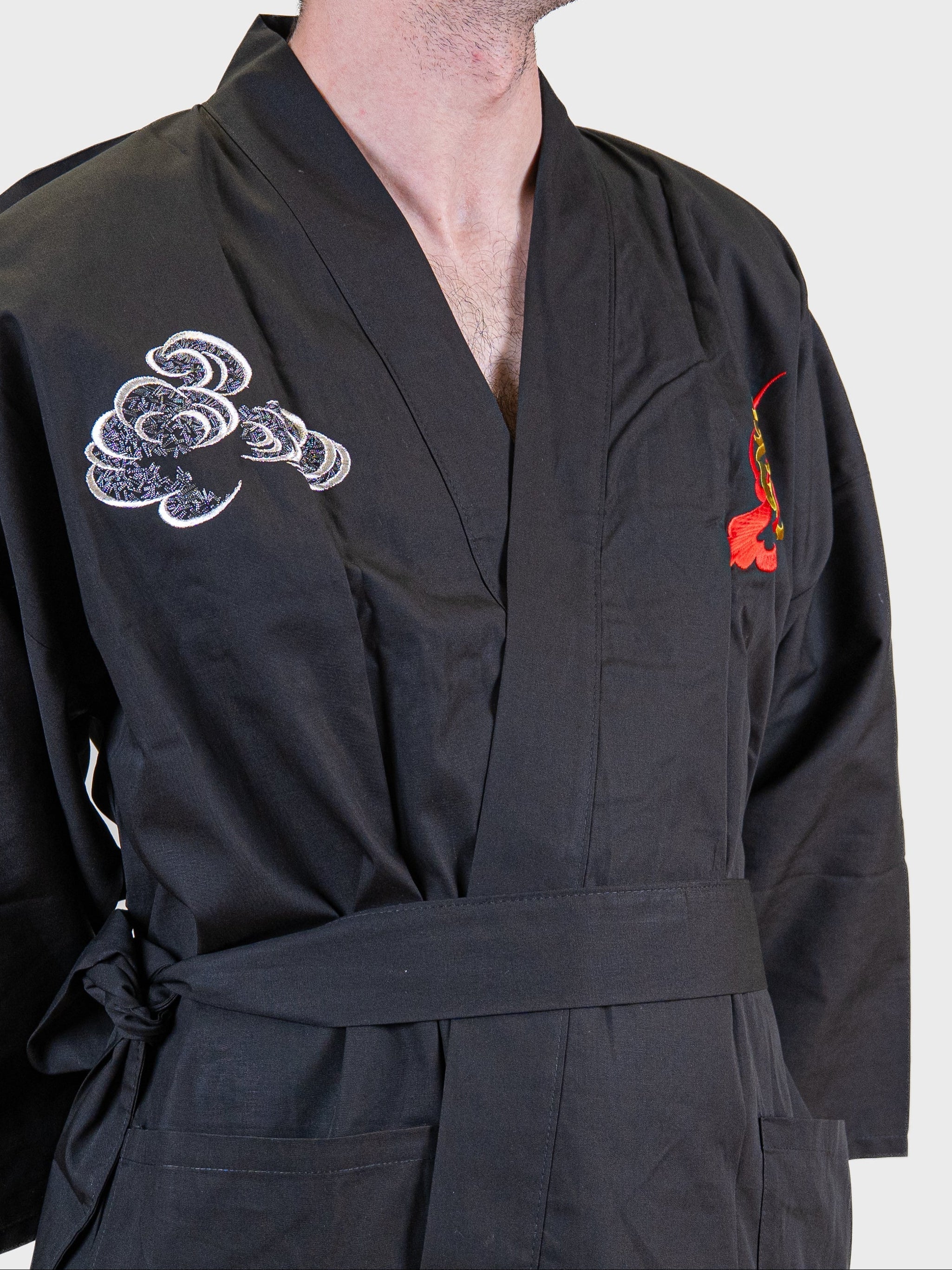 Kimono Happi Hombre Oversize – Dragón Bordado