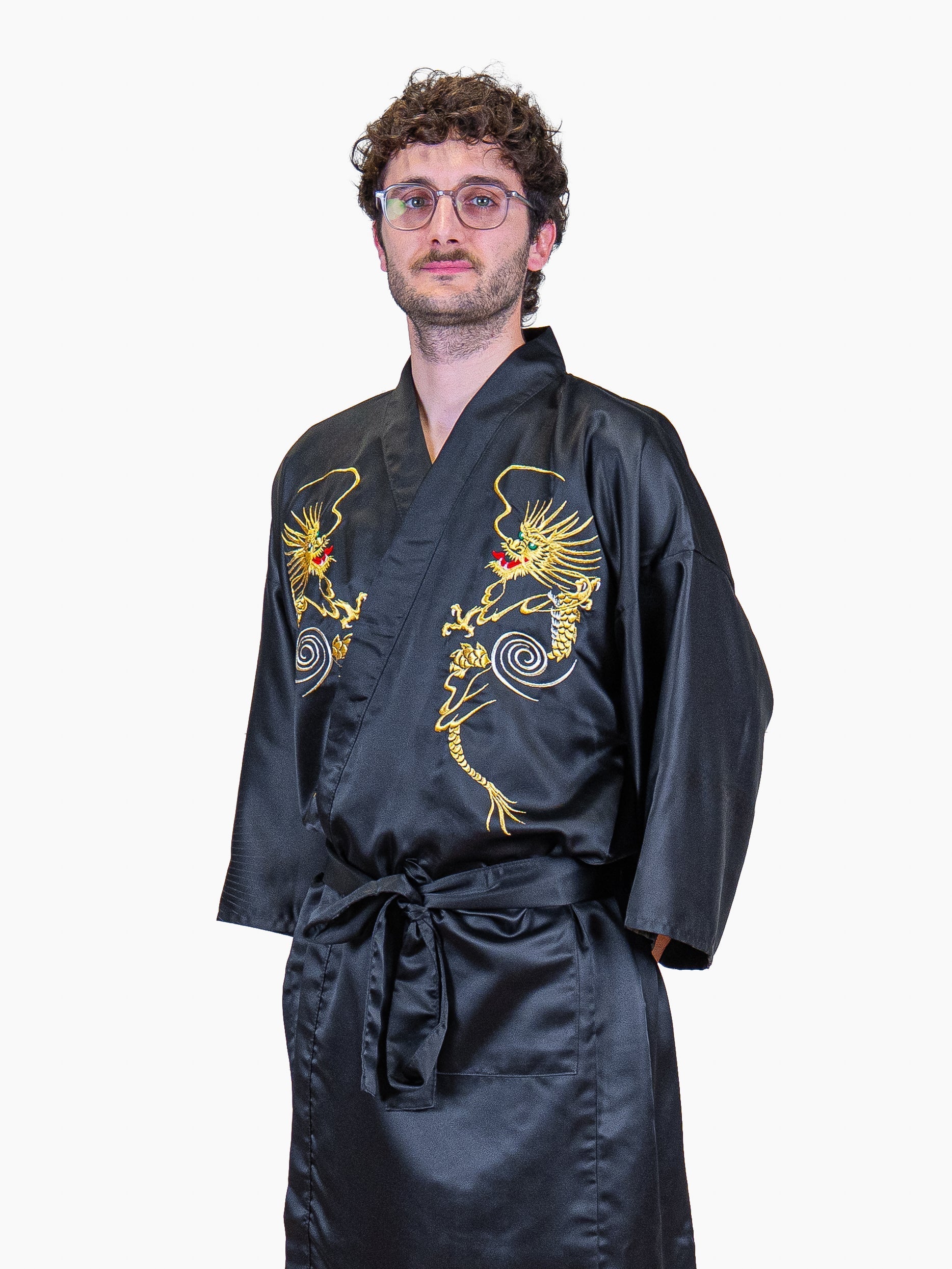Kimono Happi Hombre Oversize – Dragón Dorado
