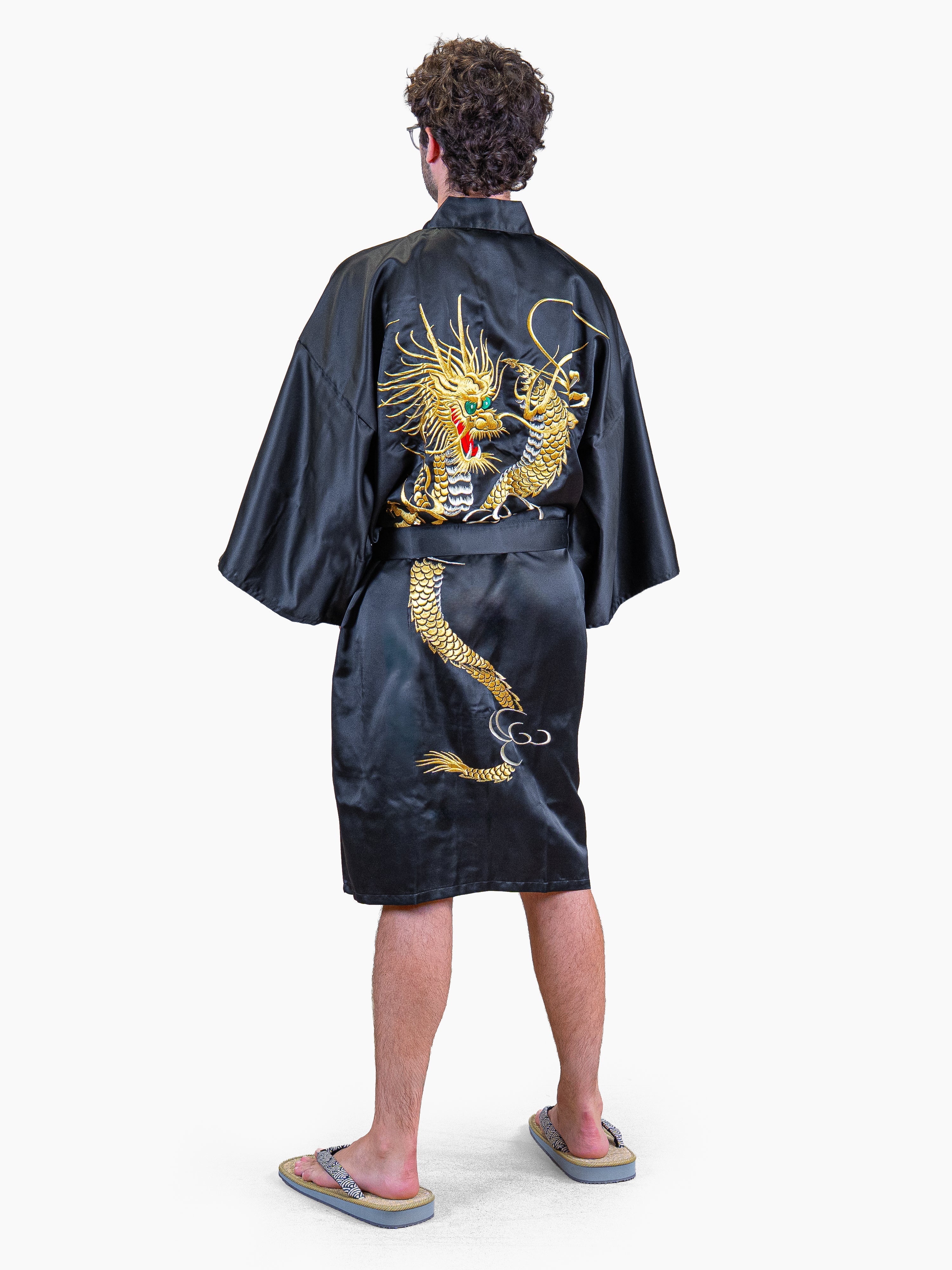 Kimono Happi Hombre Oversize – Dragón Dorado