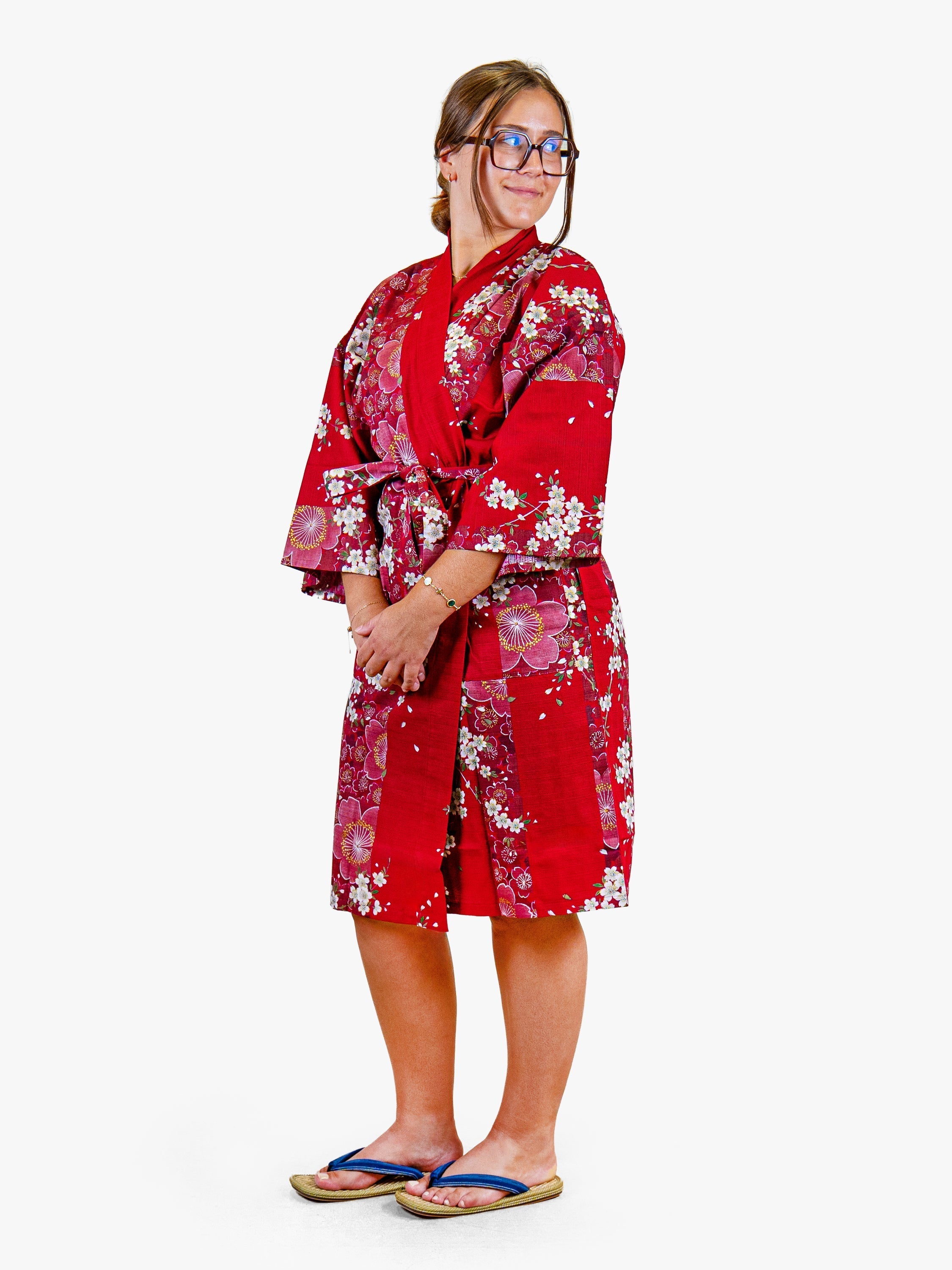Kimono Happi Mujer – Sakura Rojo