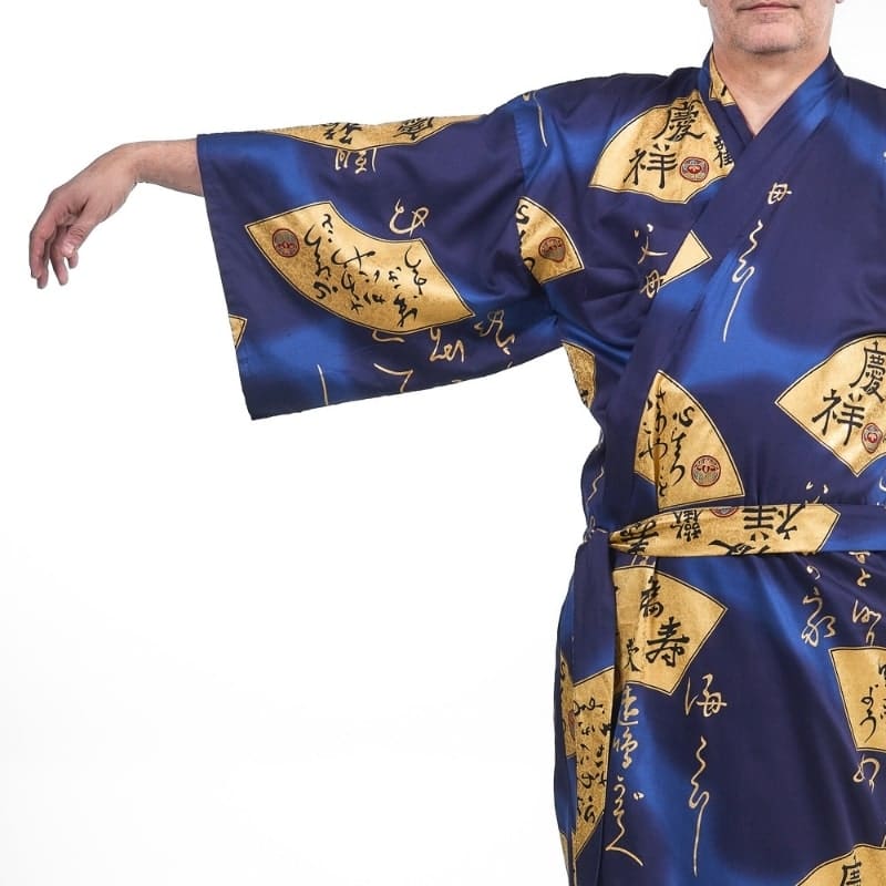 Kimono Homme Japonais Sensu Doré - Taille unique