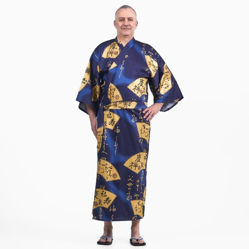 Kimono Homme Japonais Sensu Doré - Taille unique