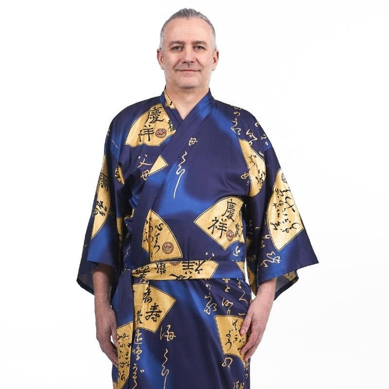 Kimono Homme Japonais Sensu Doré - Taille unique