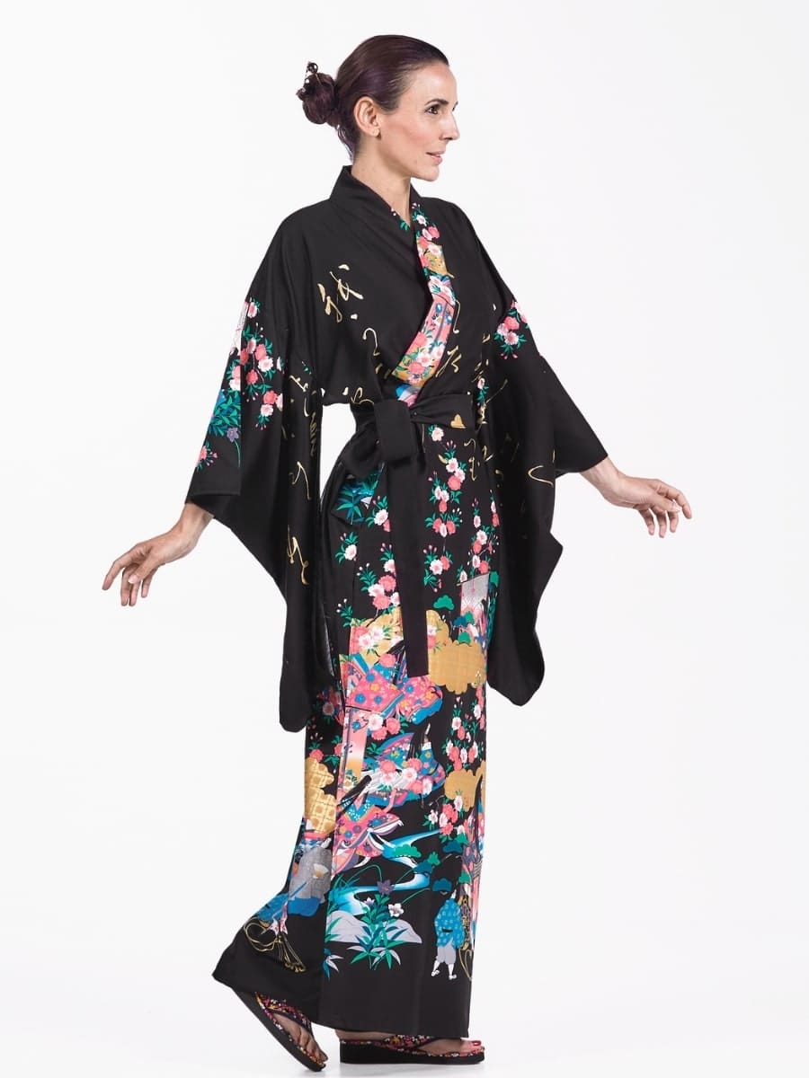 Kimono Japonais Femme Furisode - Taille unique
