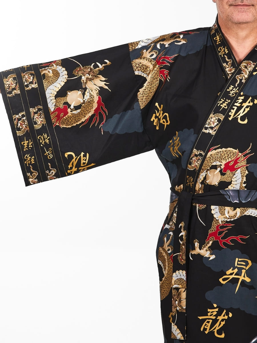 Kimono Japonés Dragón Hombre Talla única