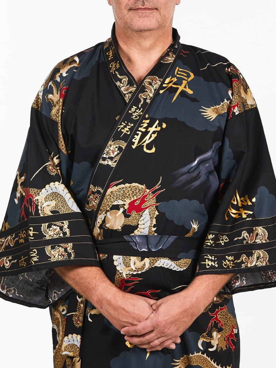 Kimono Japonés Dragón Hombre Talla única