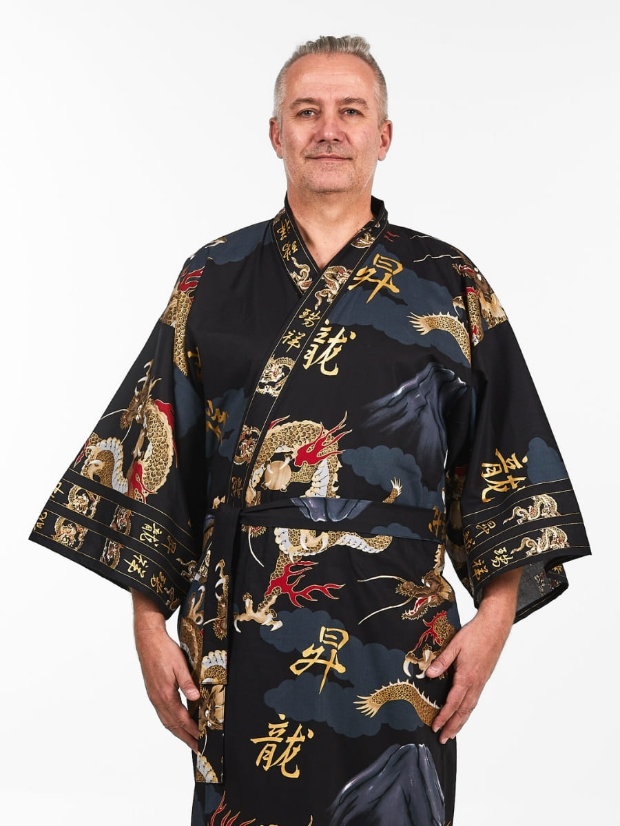 Kimono Japonés Dragón Hombre Talla única
