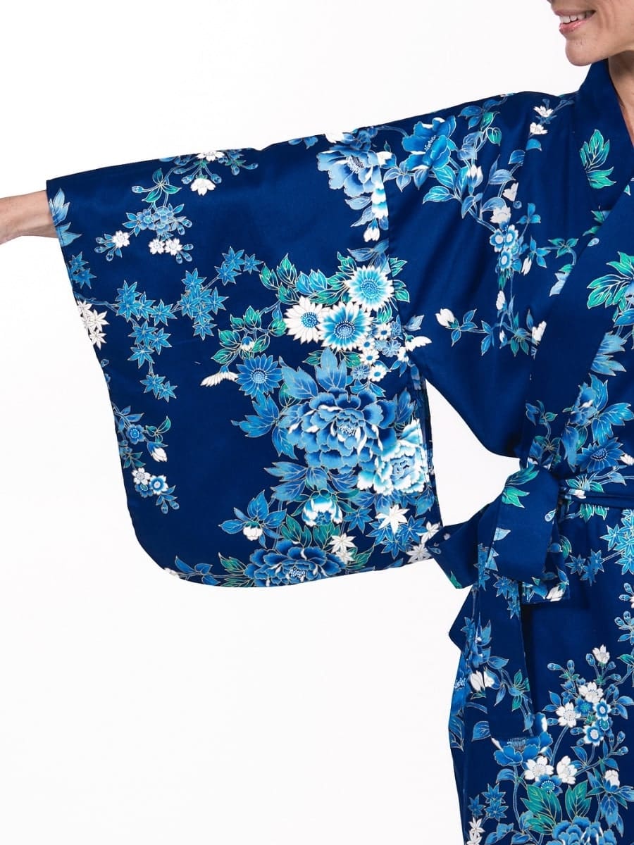 Kimono Japonés Hana Azul Mujer Talla única