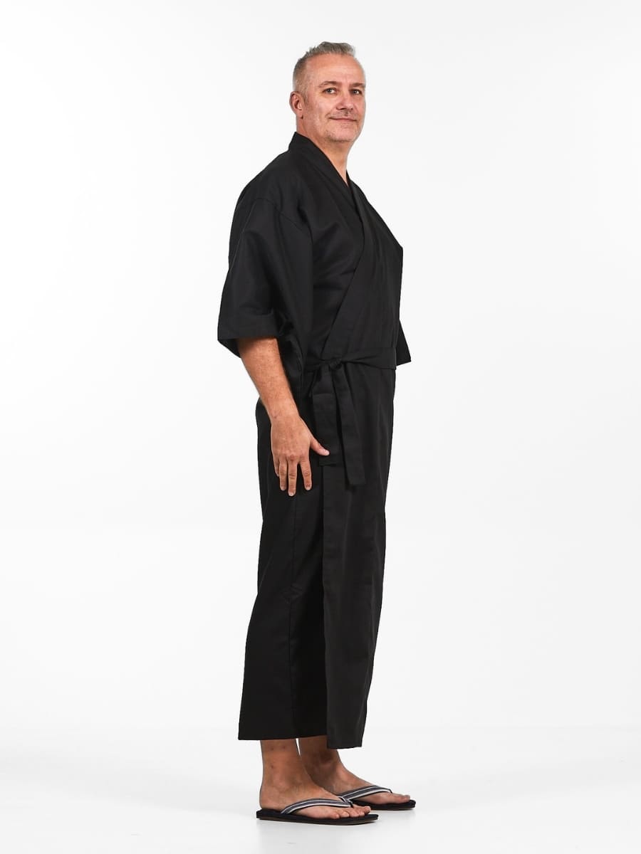 Kimono Japonés Hombre Negro Talla única