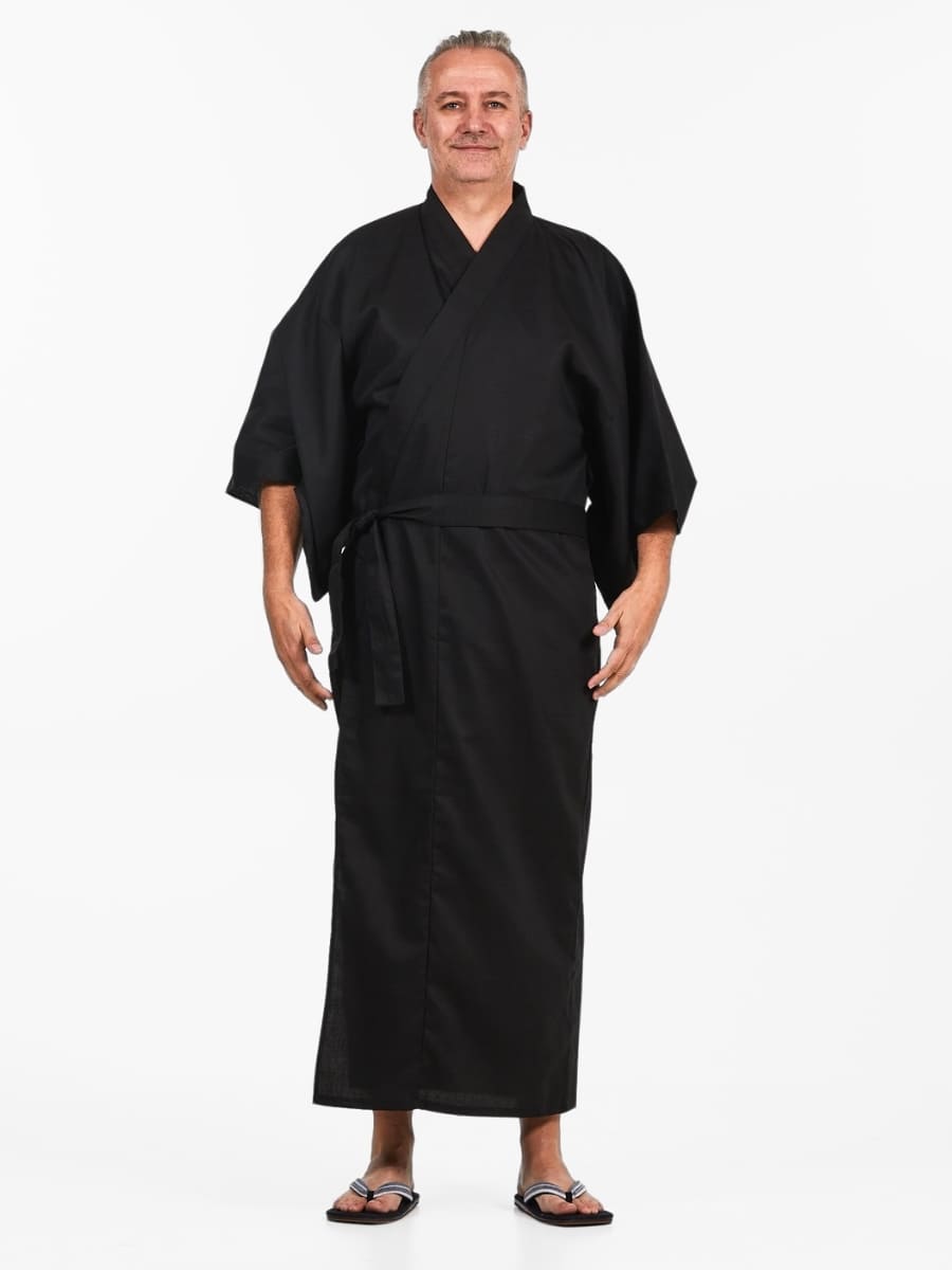 Kimono Japonés Hombre Negro Talla única