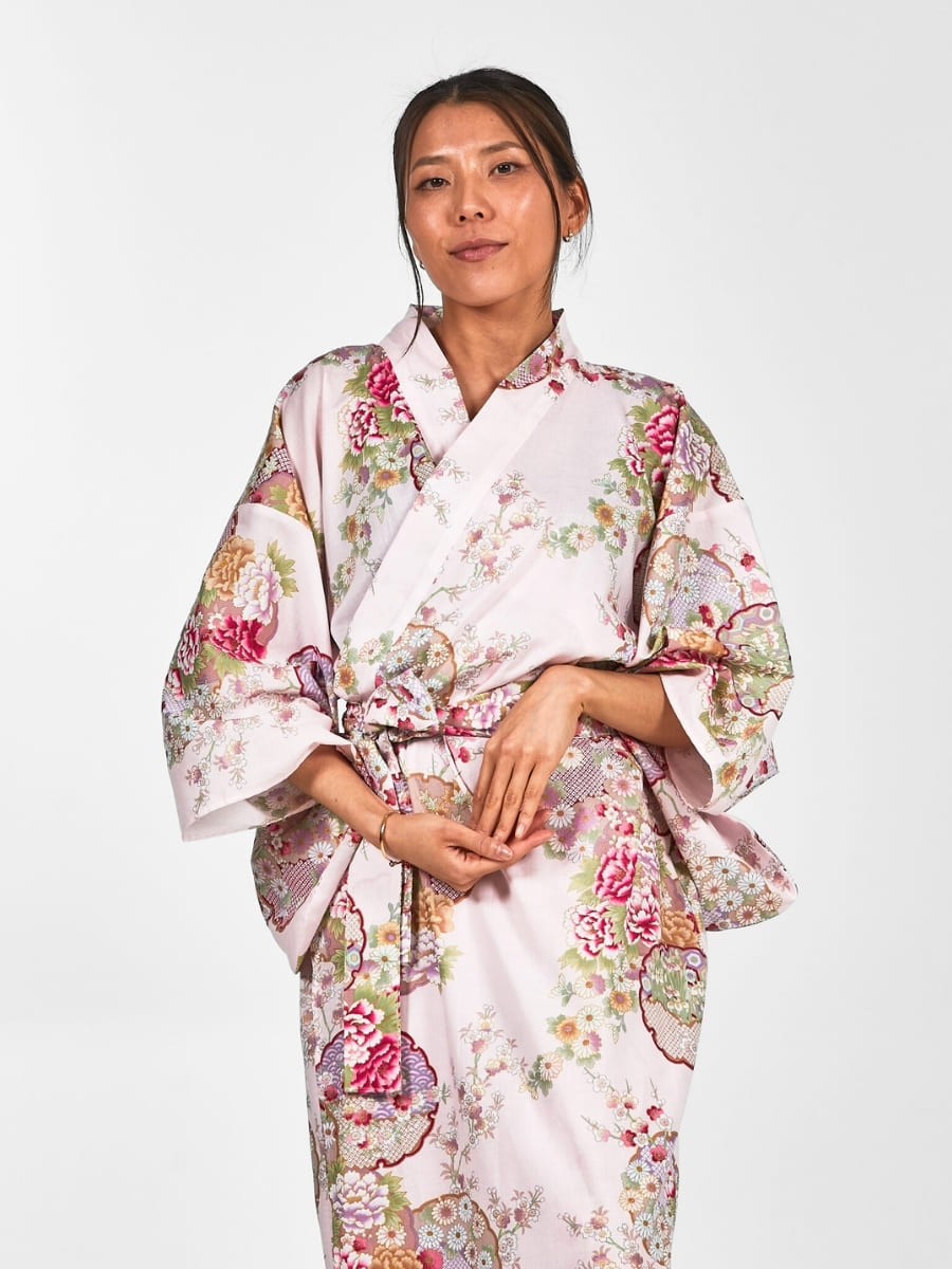 Kimono Japonés Maru Mon Mujer Talla única