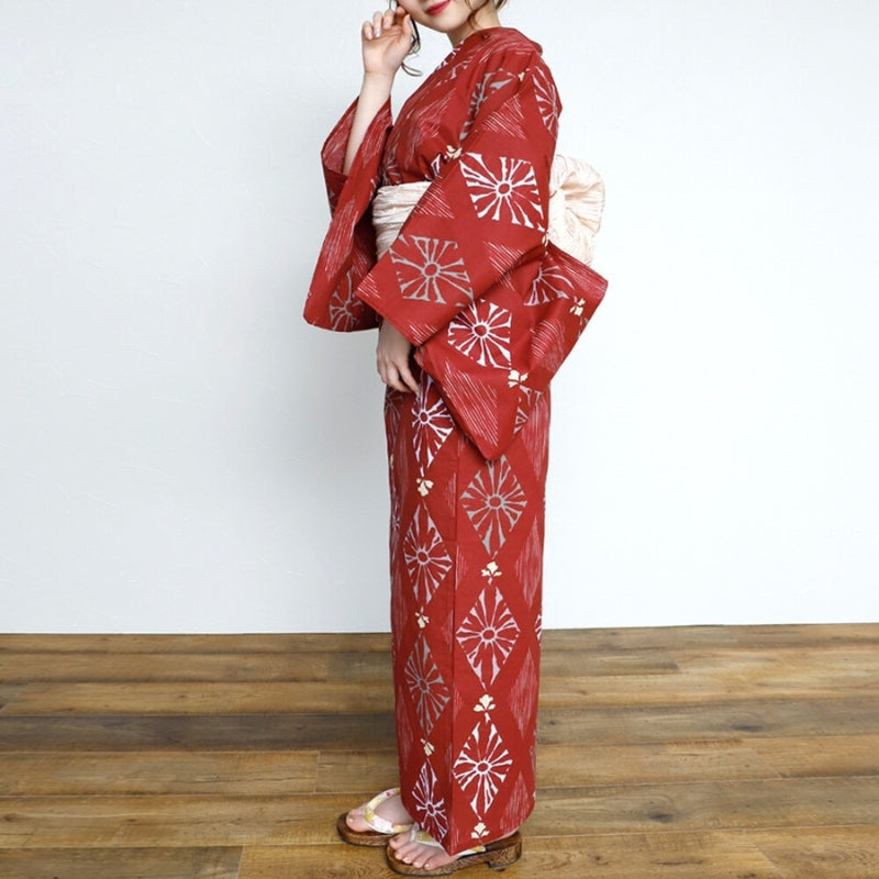 Kimono Japonés Mujer Rojo