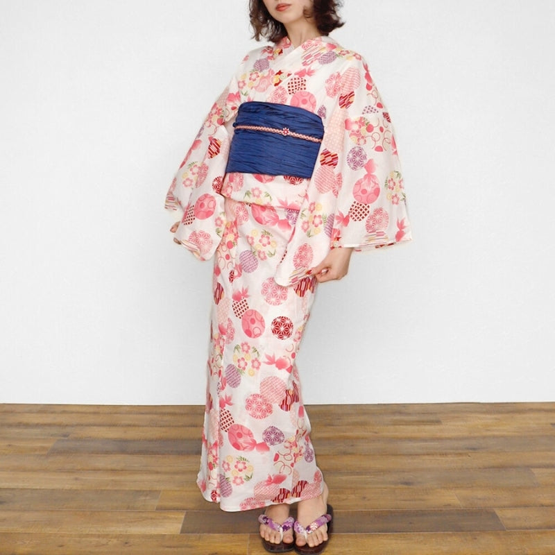 Kimono japonés rosa mujer