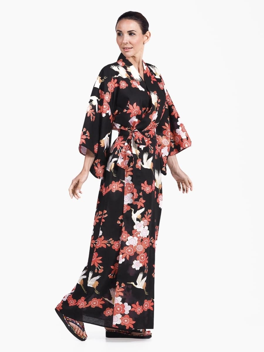 Kimono Yukata Femme Tsuru to Ouka - S