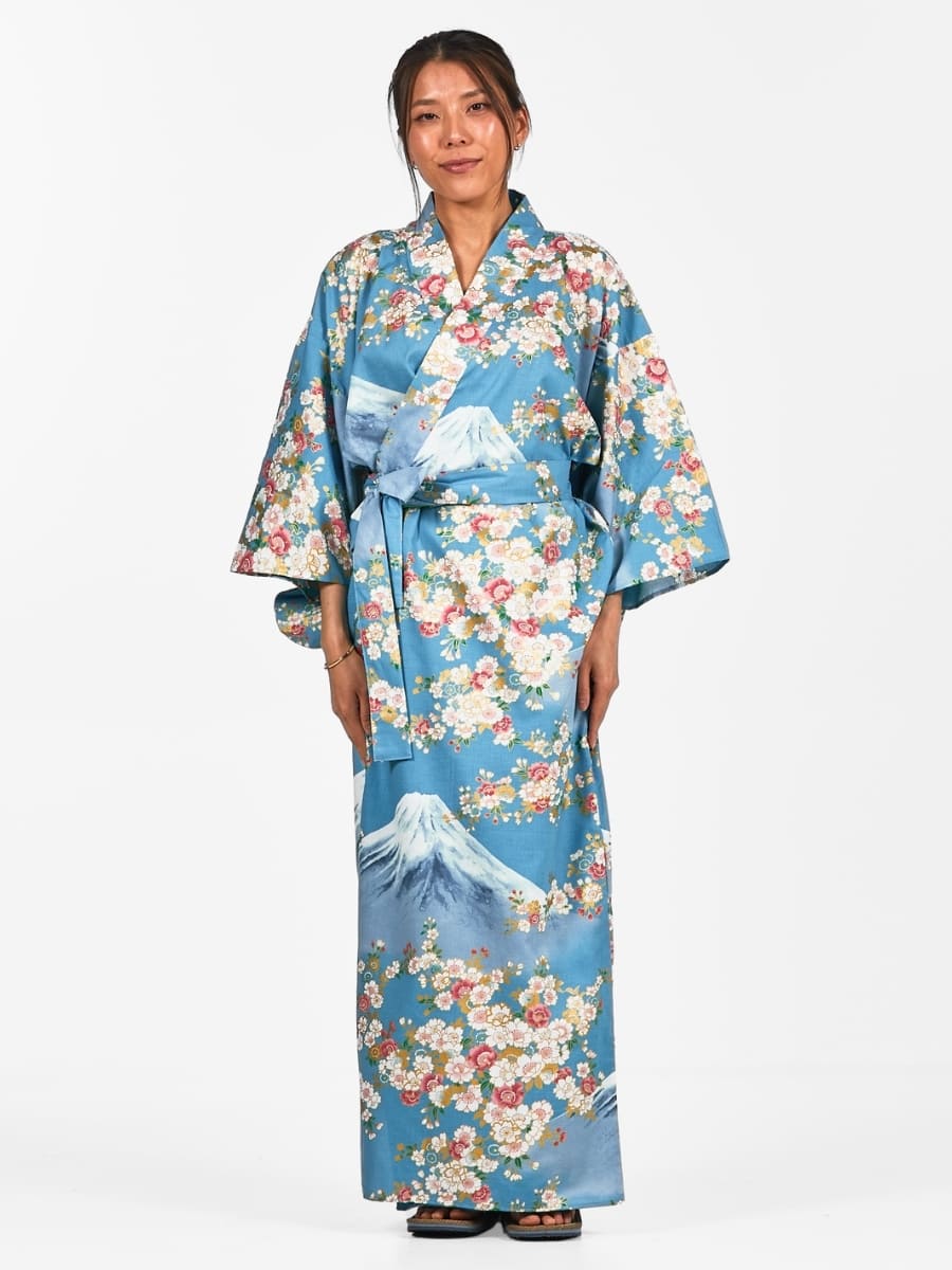 Kimono Yukata Fujisan no Sakura Mujer