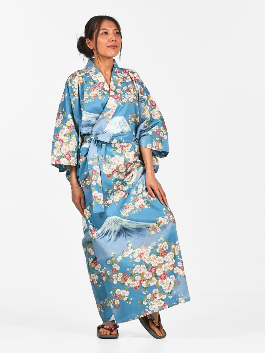 Kimono Yukata Fujisan no Sakura Mujer