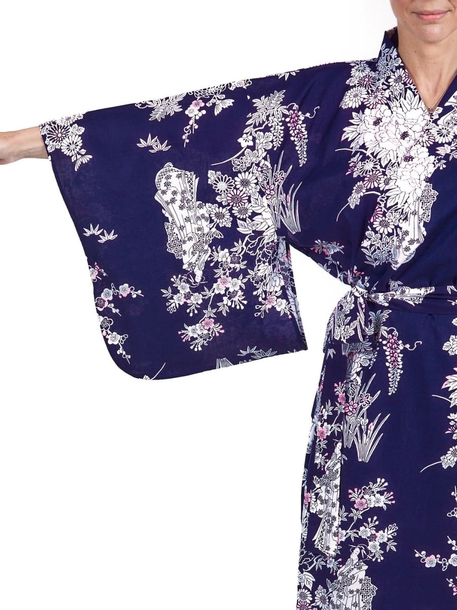 Kimono Yukata Peonía & Geisha Mujer