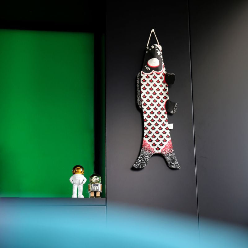 Koinobori Tradicional Blanco y Negro (S)