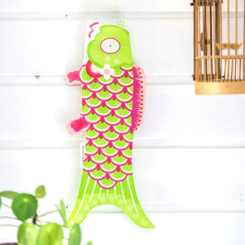 Koinobori Verde y Rosa Mini - 45 cm