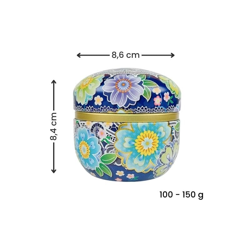 Lata Azul de Metal para Té Japón