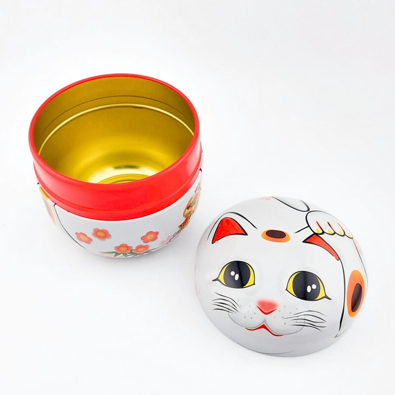 Lata Blanca para Té Maneki Neko