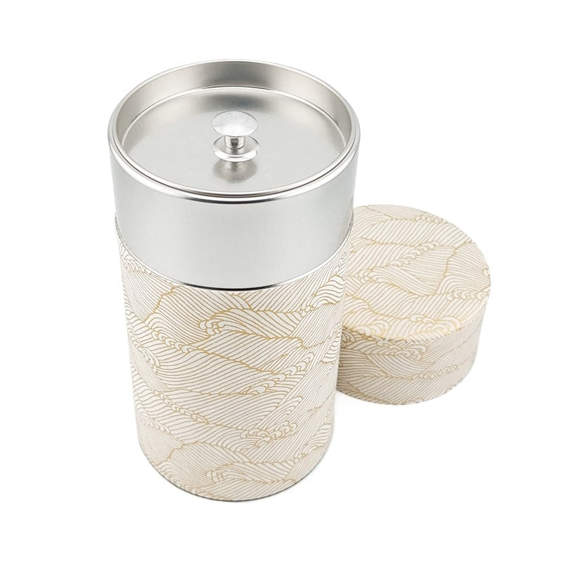 Lata de Té Japonesa Olas Gold