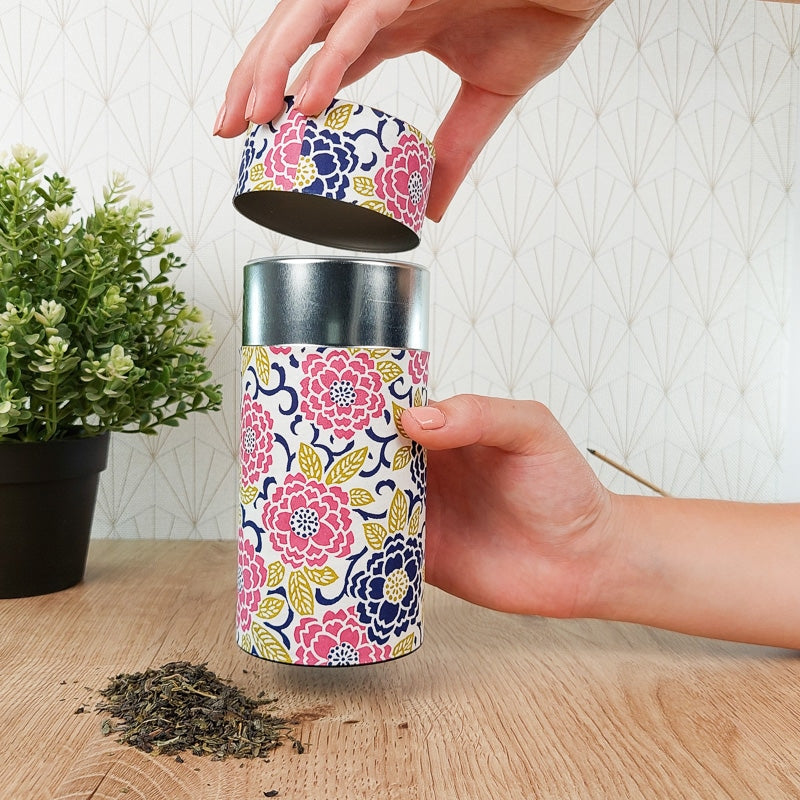 Lata de Té Japonesa Washi Lila