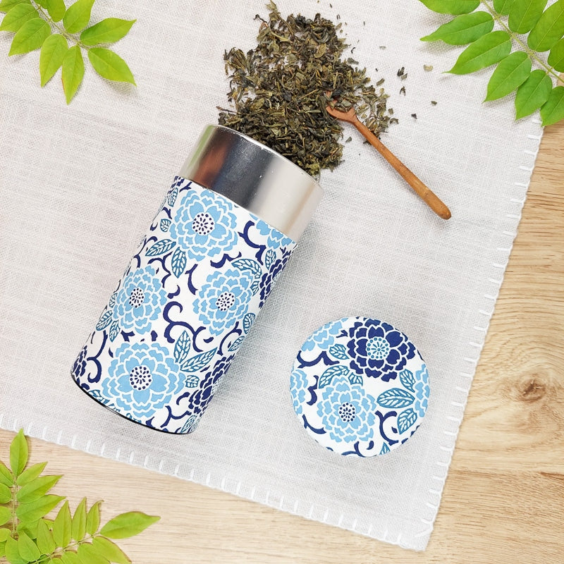 Lata de Té Washi Azul