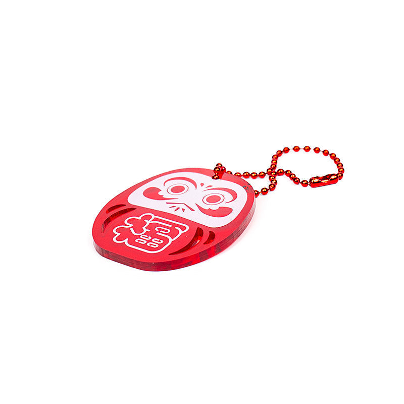 Llavero - Daruma Rojo Fluorescente