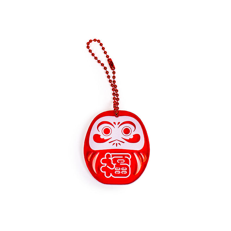 Llavero - Daruma Rojo Fluorescente
