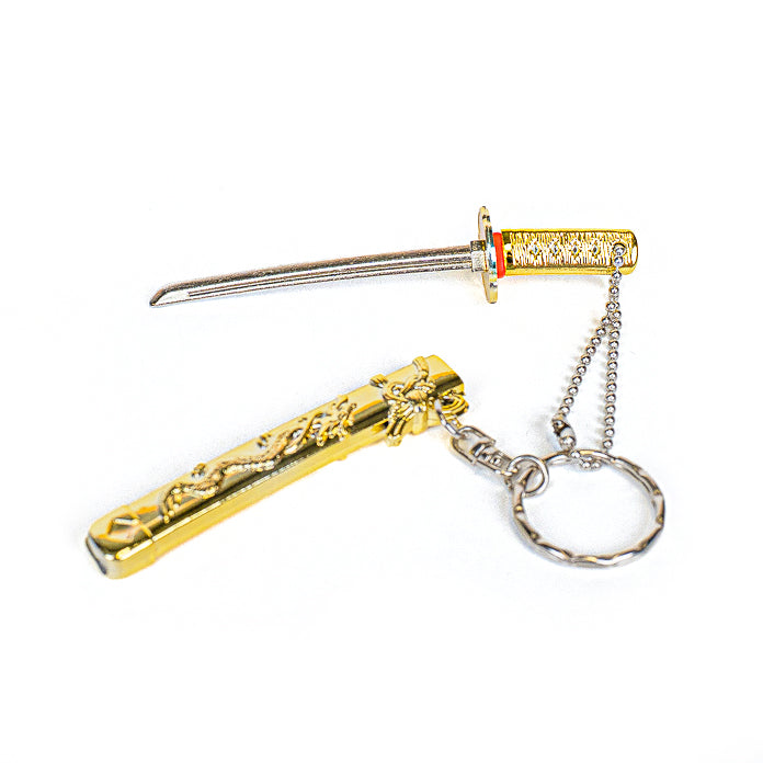 Llavero Mini Katana - Dragón Dorado