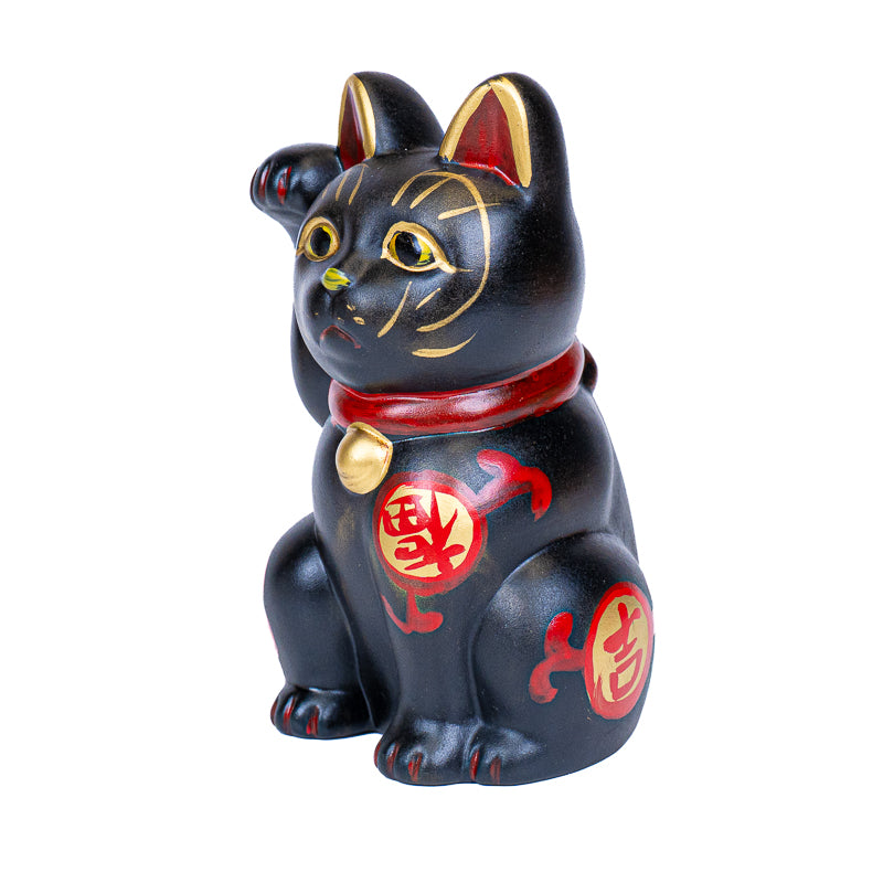 Maneki Neko Japonés - Cerámica Negra