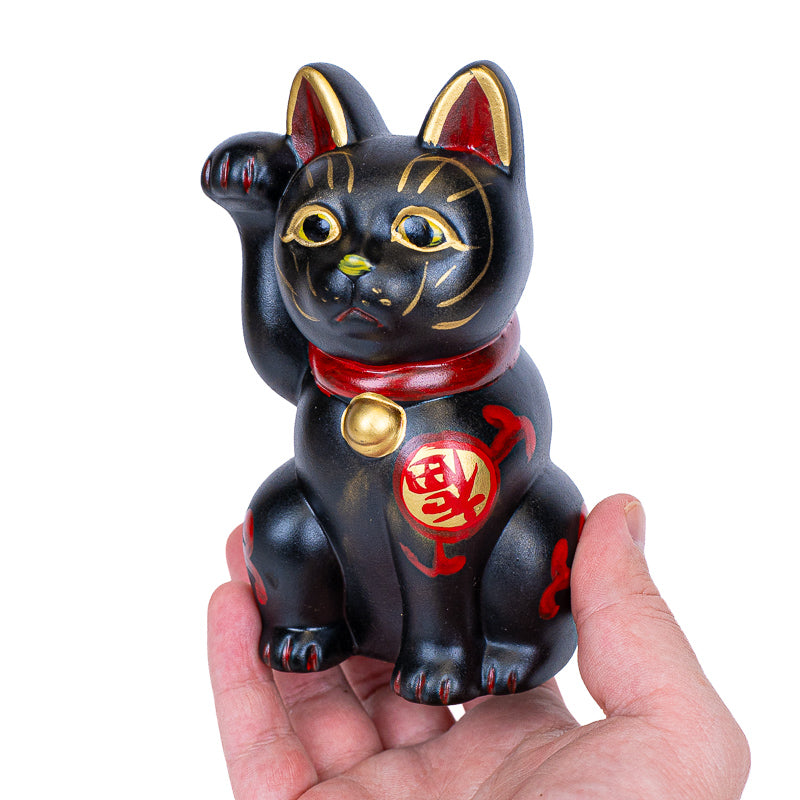 Maneki Neko Japonés - Cerámica Negra