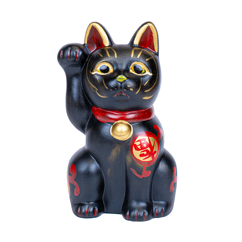 Maneki Neko Japonés - Cerámica Negra