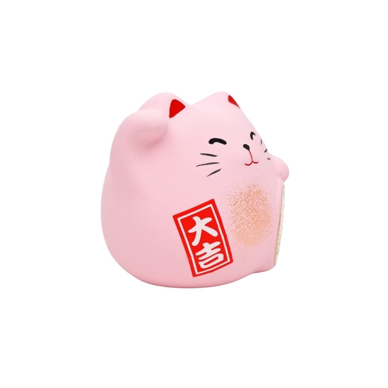 Maneki Neko Redondo Rosa