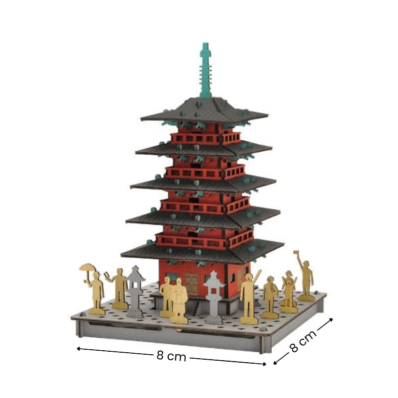 Modelo en miniatura japonés - Pagoda roja