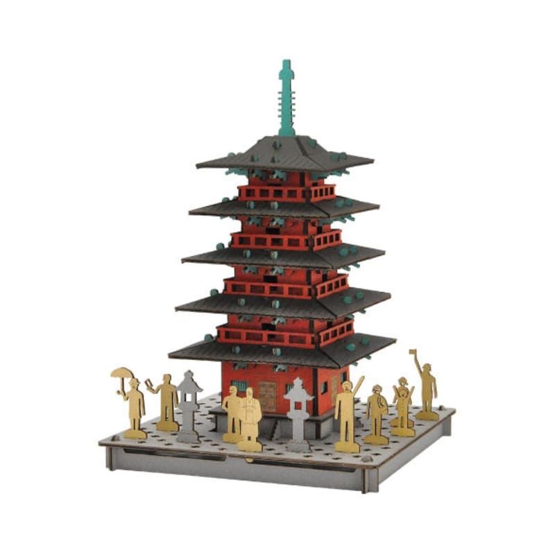 Modelo en miniatura japonés - Pagoda roja
