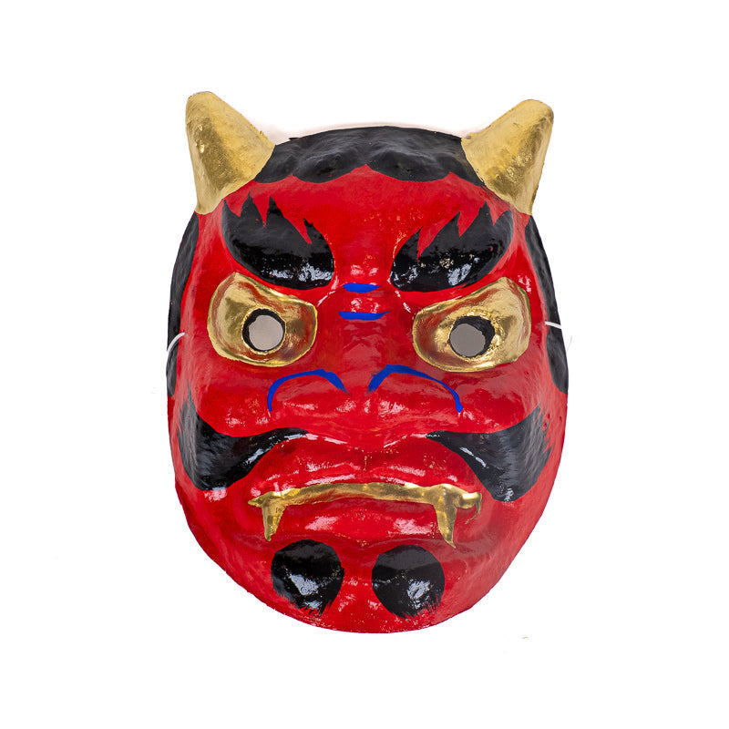 Máscara Oni Japonesa Papel Maché - Roja