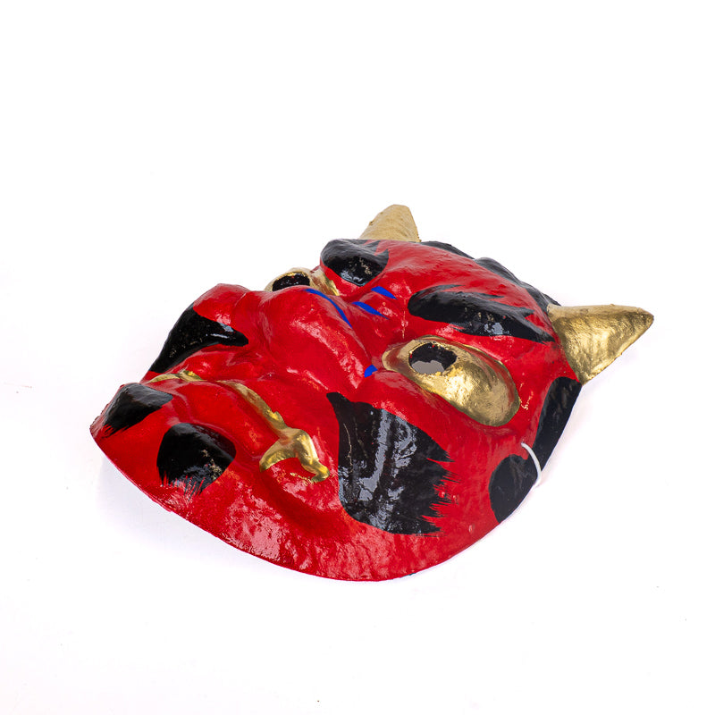 Máscara Oni Japonesa Papel Maché - Roja