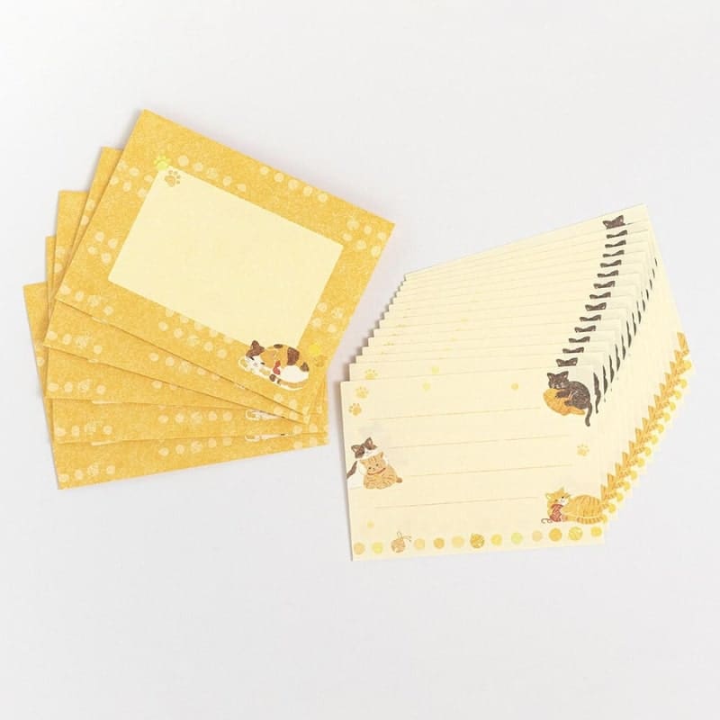 Mini Papel de Carta y Sobres de Gato