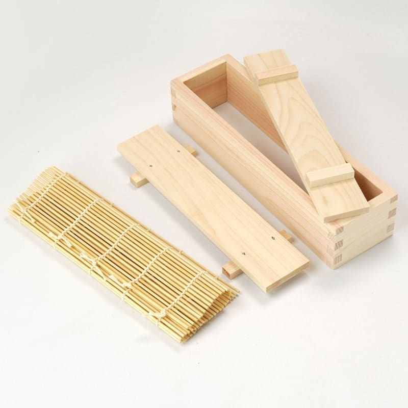 Molde para Sushi de Hinoki y Tapete de Bambú