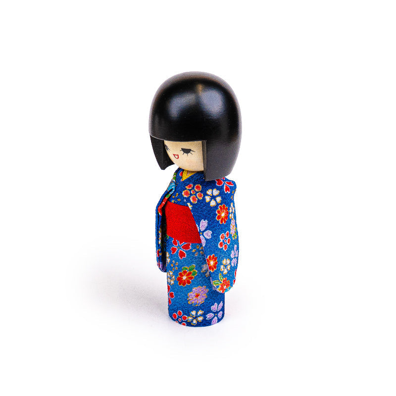 Muñeca Japonesa Kokeshi - Kimono Azul