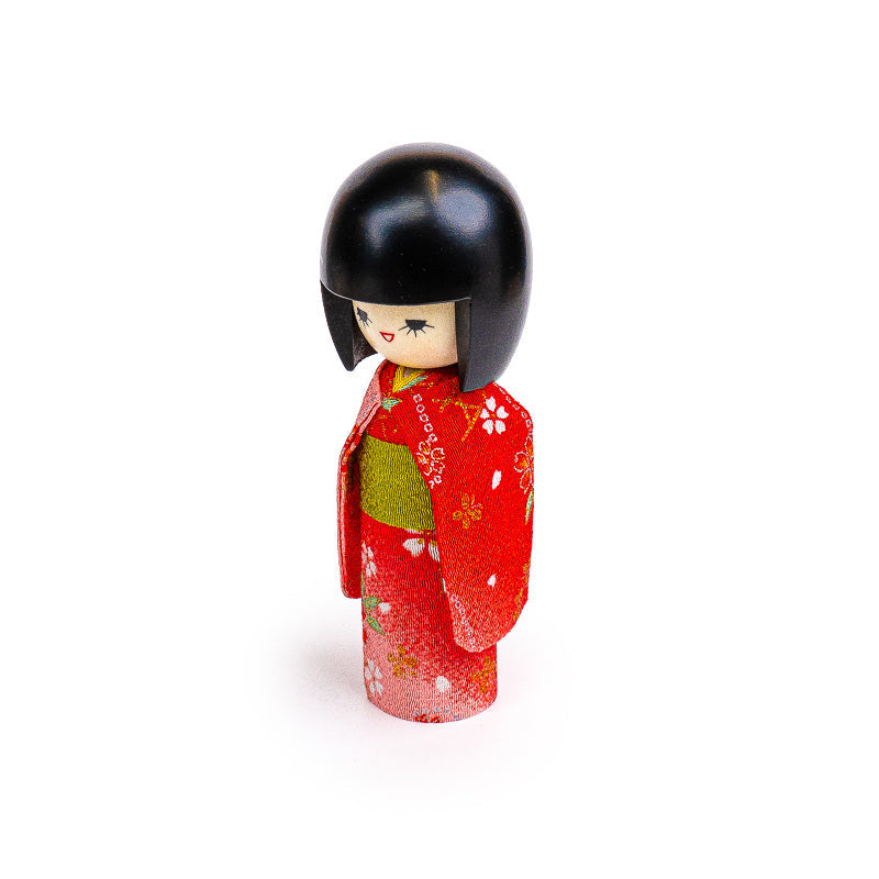 Muñeca Japonesa Kokeshi - Kimono Rojo