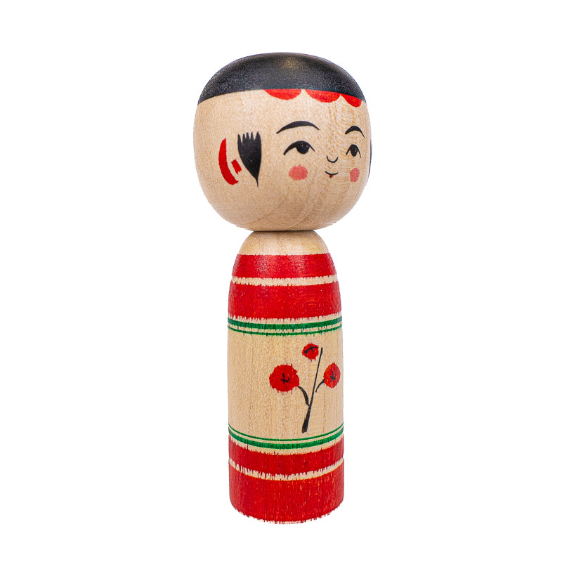 Muñeca Kokeshi Japonesa - Umeko Flor de Ciruelo - 7,5 cm