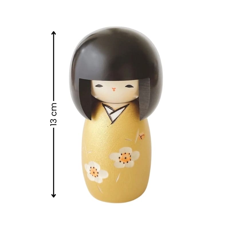 Muñeca Kokeshi Kaika Gold
