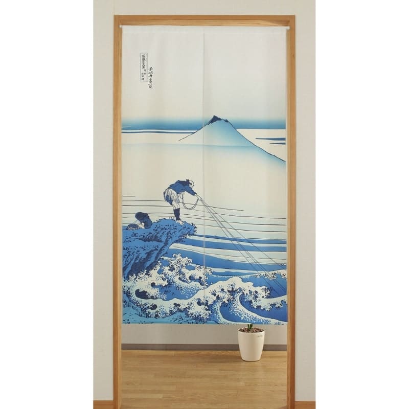 Noren Japonés Mont Fuji Azul - 85 x 150 cm