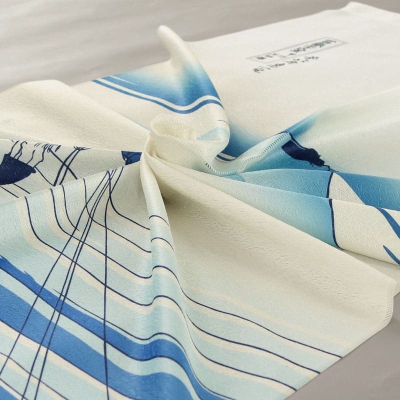 Noren Japonés Mont Fuji Azul - 85 x 150 cm