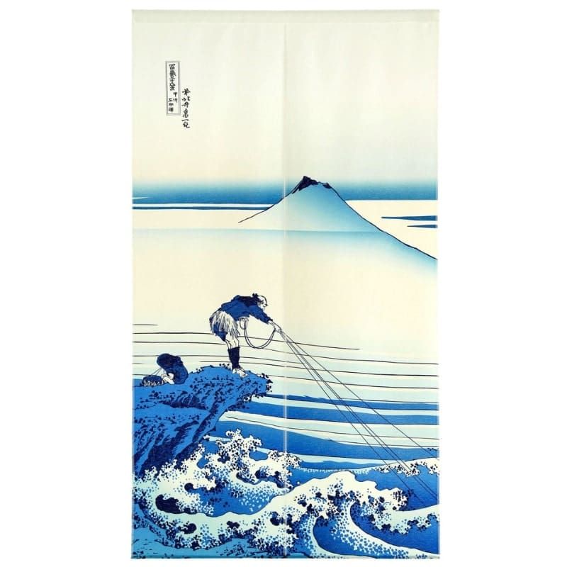 Noren Japonés Monte Fuji Azul - 85 x 150 cm
