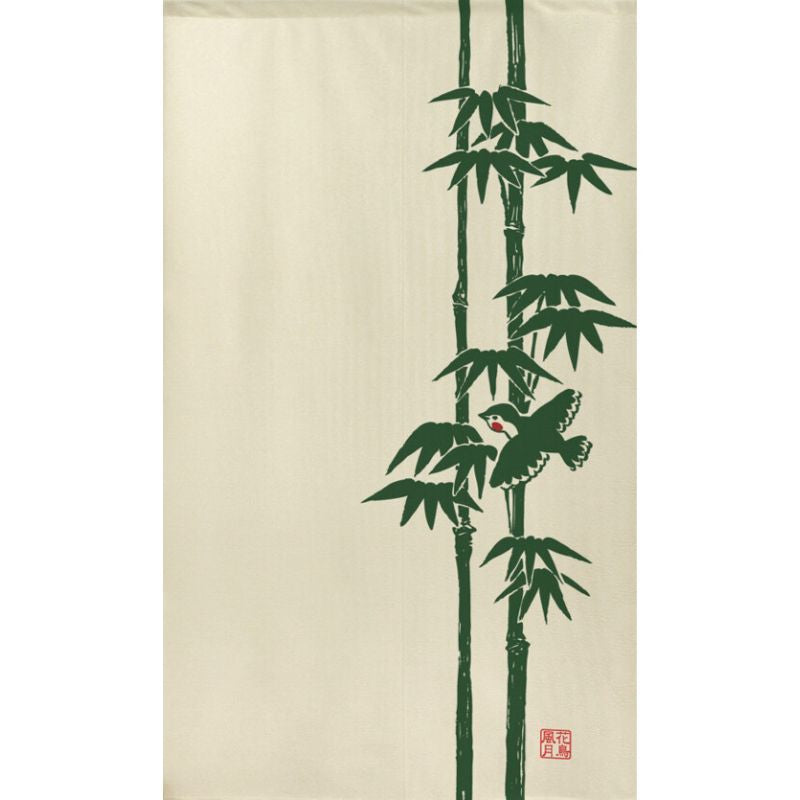 Noren Japonés Bambú Beige 85 x 150 cm