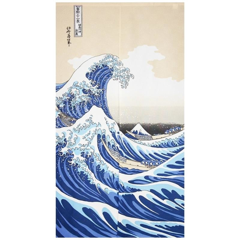 Noren Japonés La Gran Ola 85 x 150 cm